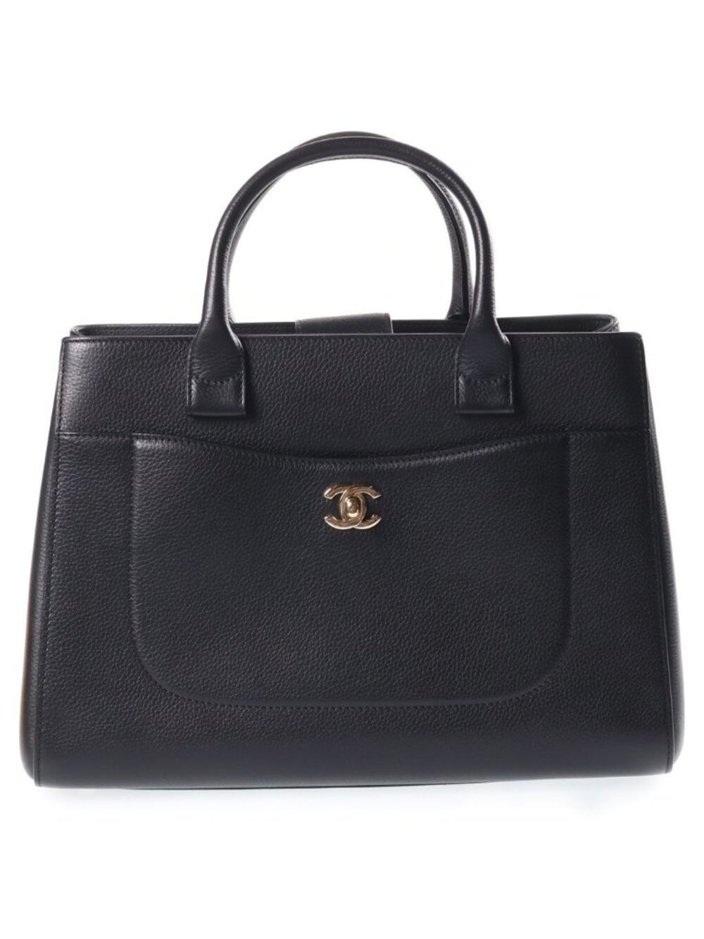 Chanel Neo Executive Tote 2-Way Shoulder Bag Black Calfskin Gold